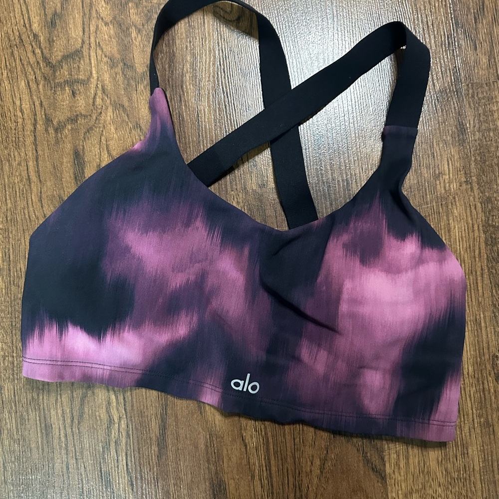 ALO Yoga Pink and Black Sports Bra